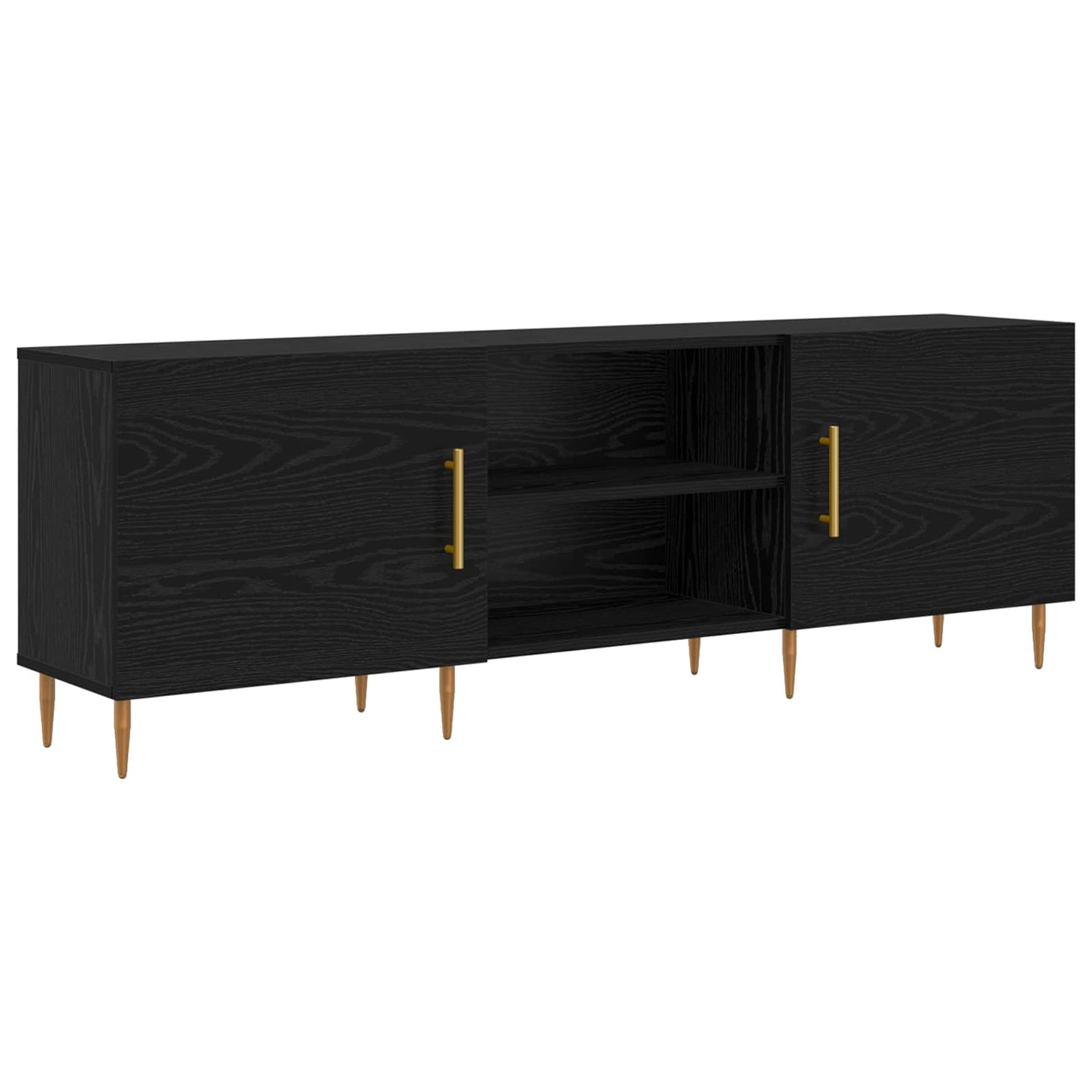 TV Cabinet 150 x 30 x 50 cm Black oak Engineered wood