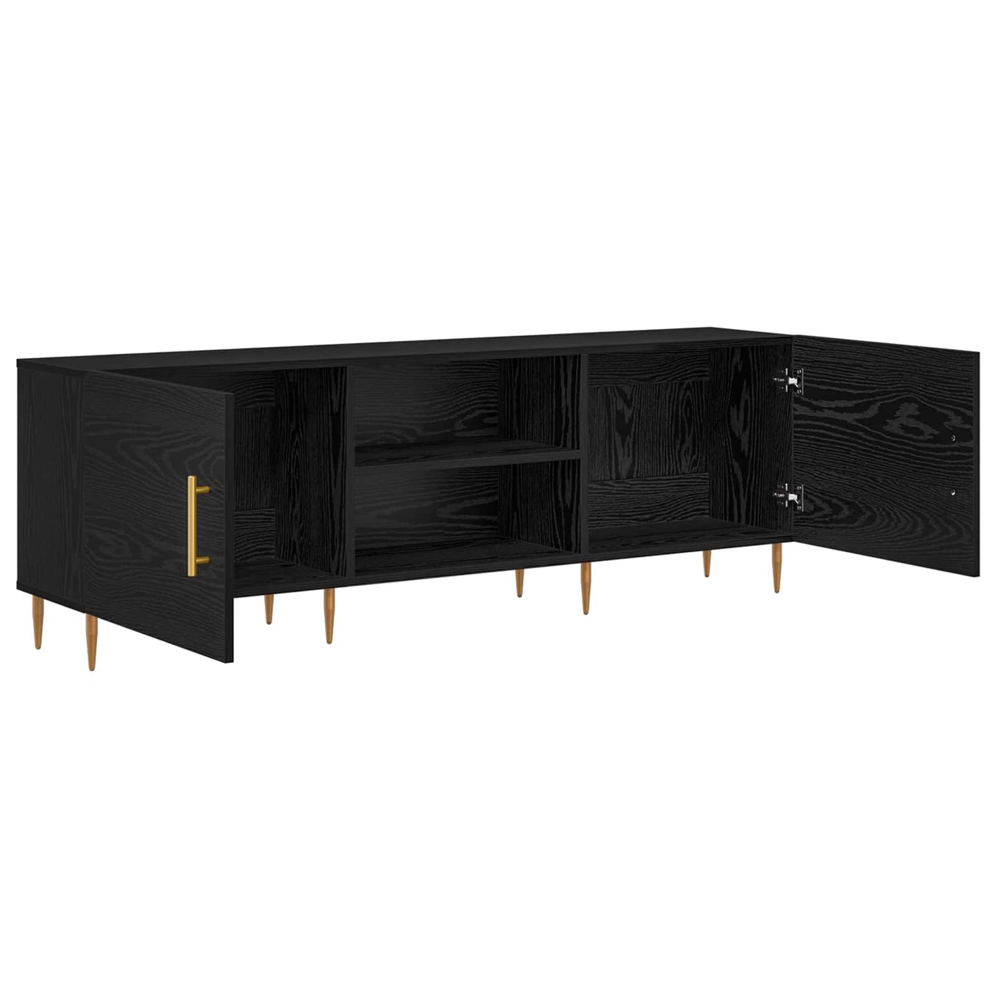 TV Cabinet 150 x 30 x 50 cm Black oak Engineered wood