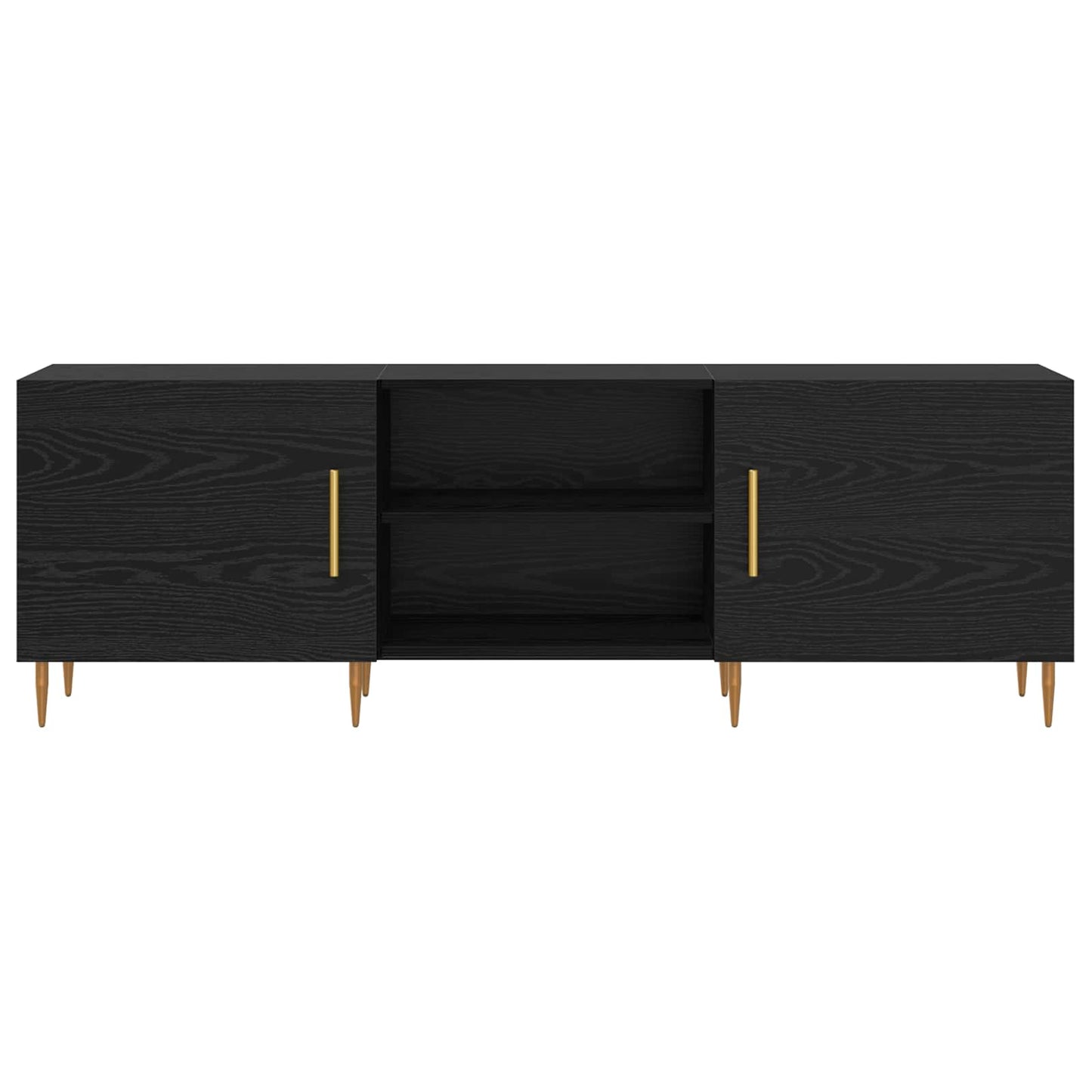 TV Cabinet 150 x 30 x 50 cm Black oak Engineered wood