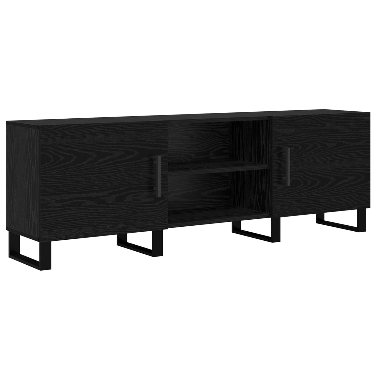 TV Cabinet Black Oak 150 x 30 x 50 cm Engineered Wood