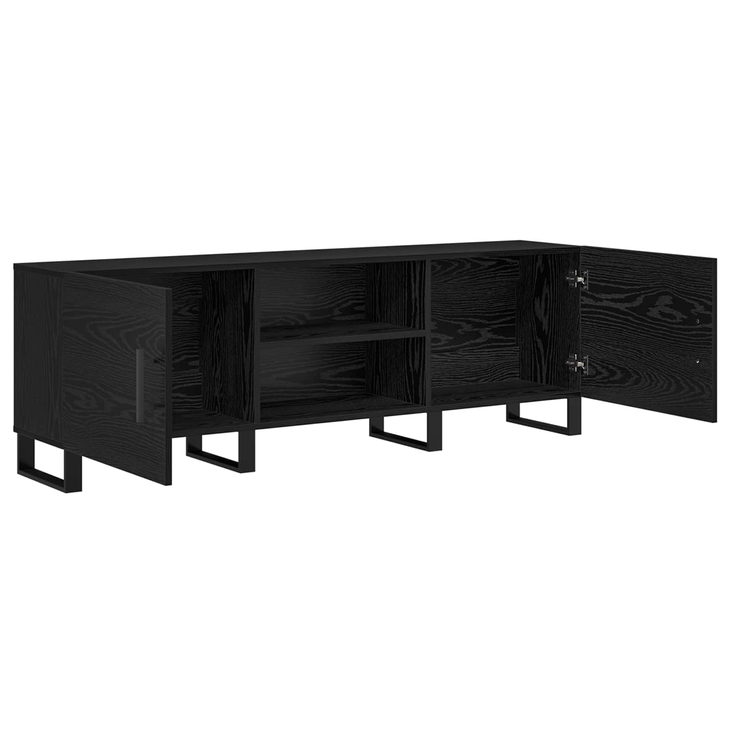 TV Cabinet Black Oak 150 x 30 x 50 cm Engineered Wood
