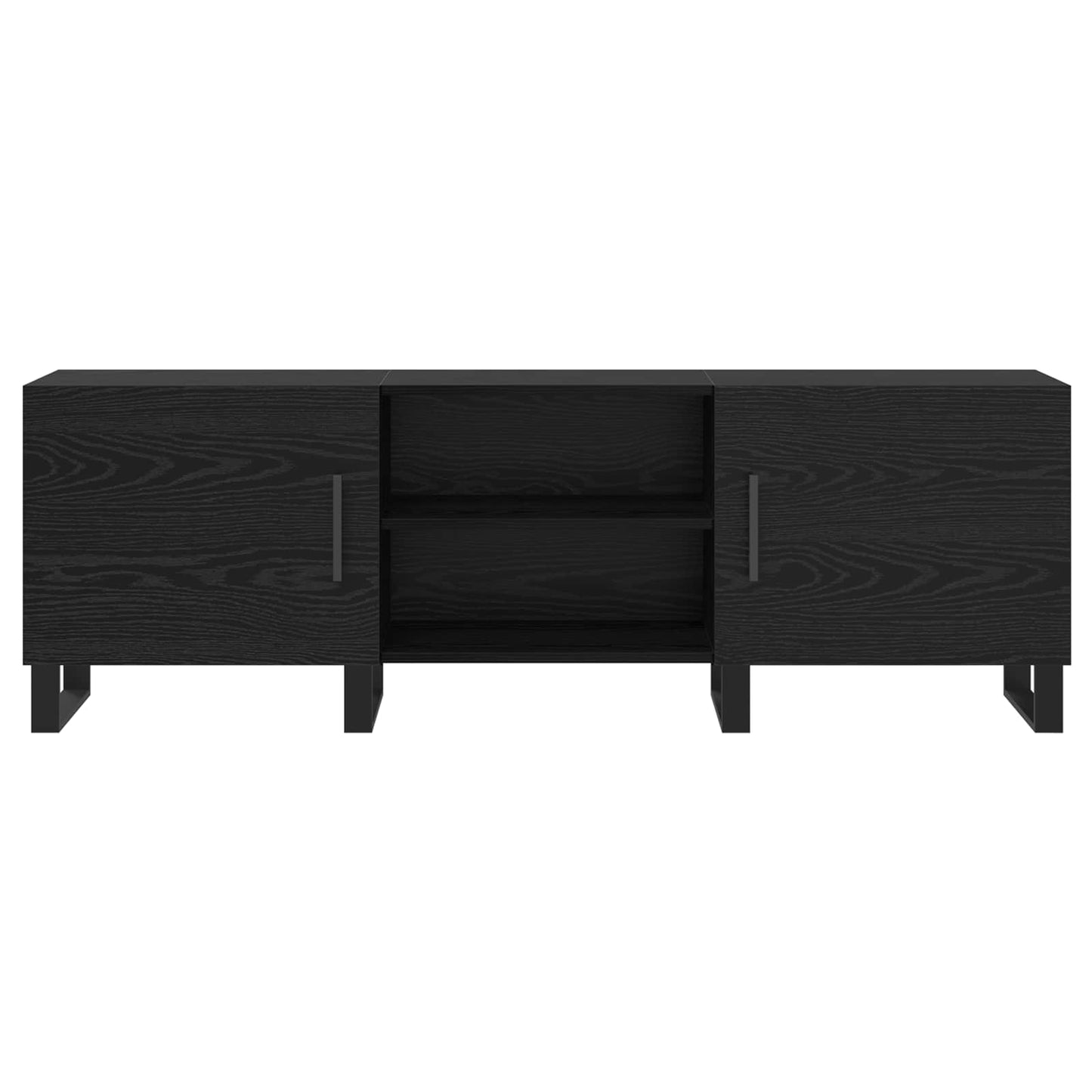 TV Cabinet Black Oak 150 x 30 x 50 cm Engineered Wood