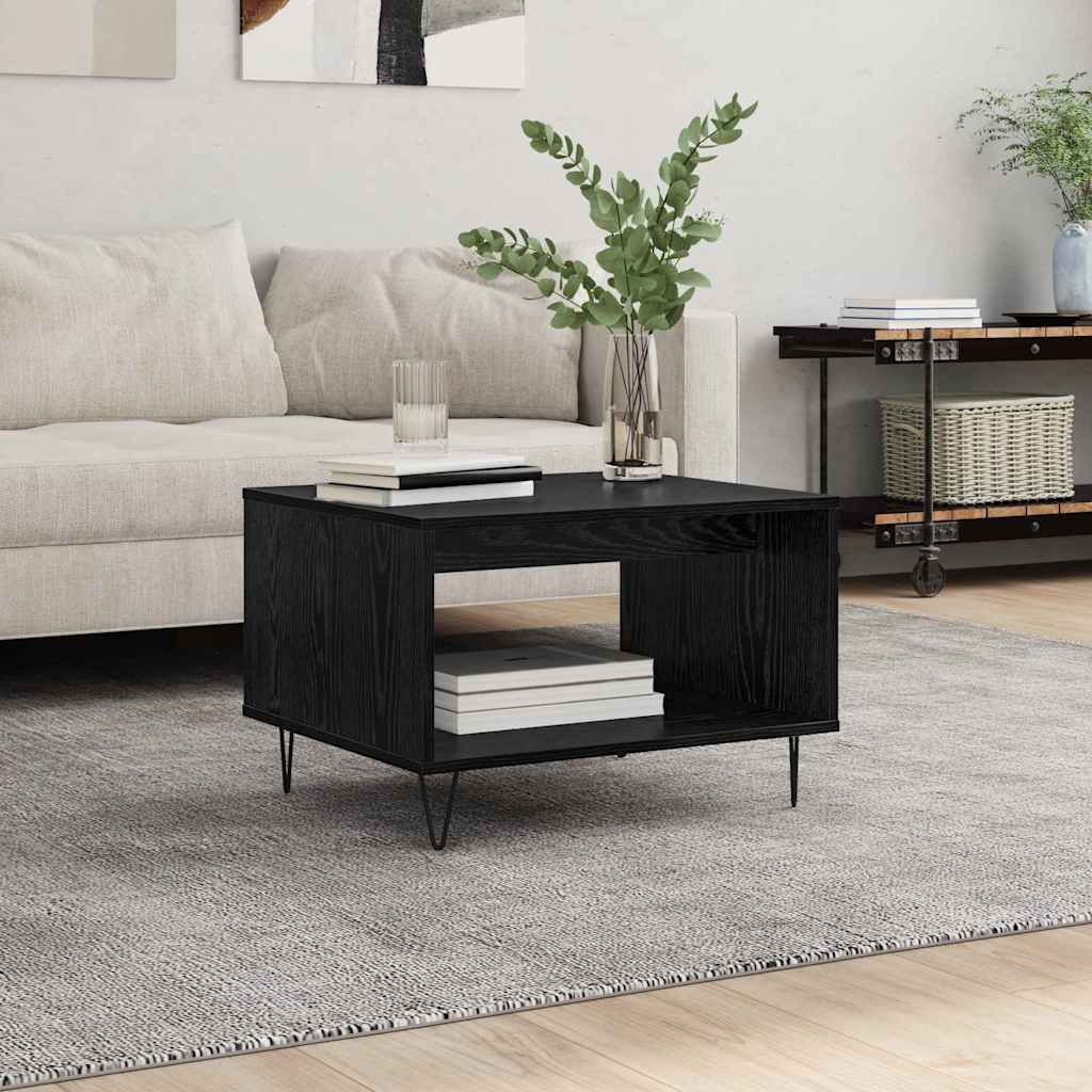 Coffee Table Black oak 60 x 50 x 40 cm Engineered wood
