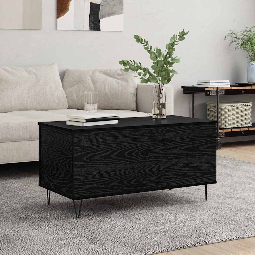 Coffee Table Black oak 90 x 44.5 x 45 cm Engineered wood
