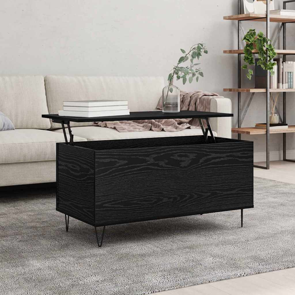 Coffee Table Black oak 90 x 44.5 x 45 cm Engineered wood