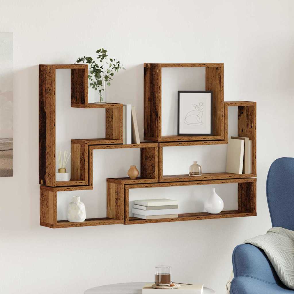 Wall Shelf Wall-Mounted Old Wood 96 x 12 x 64 cm