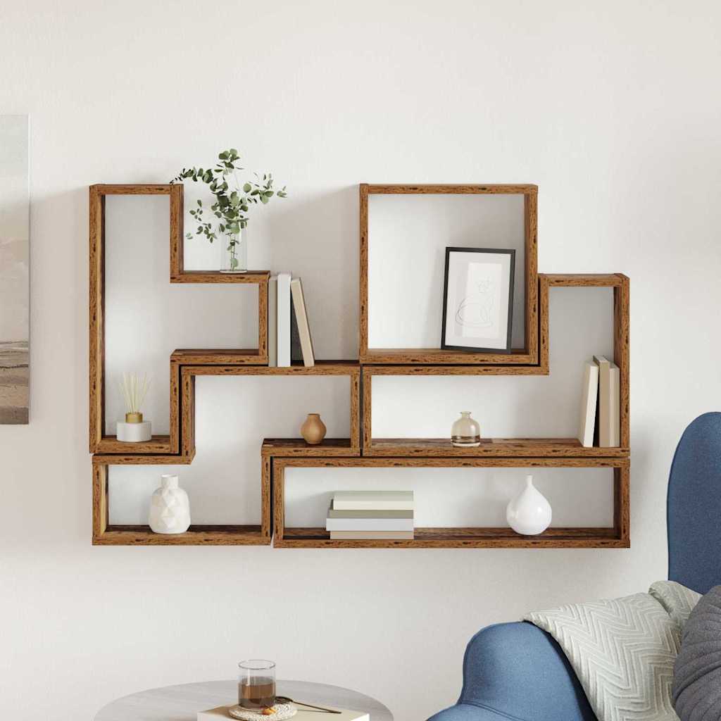 Wall Shelf Wall-Mounted Old Wood 96 x 12 x 64 cm