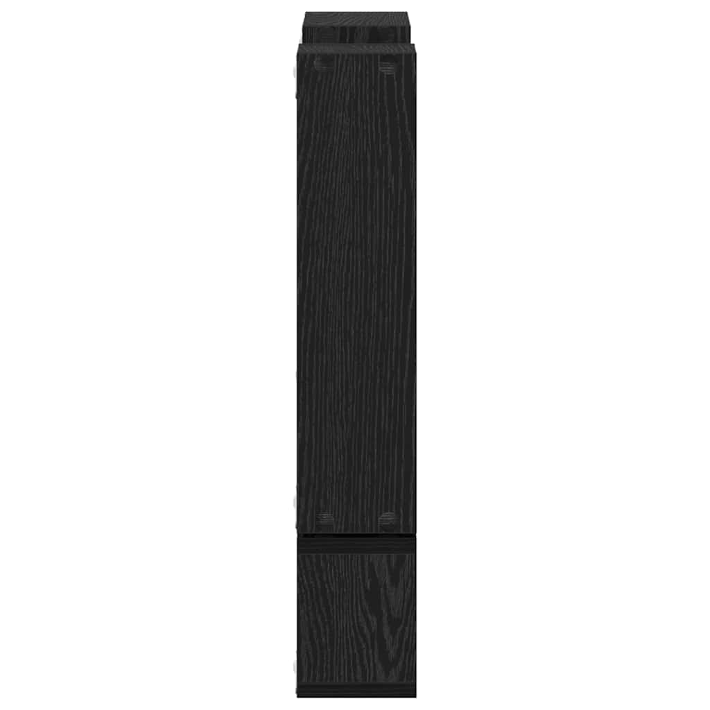 Wall Shelf Wall-mounted with Storage Black Oak 96 x 12 x 64 cm