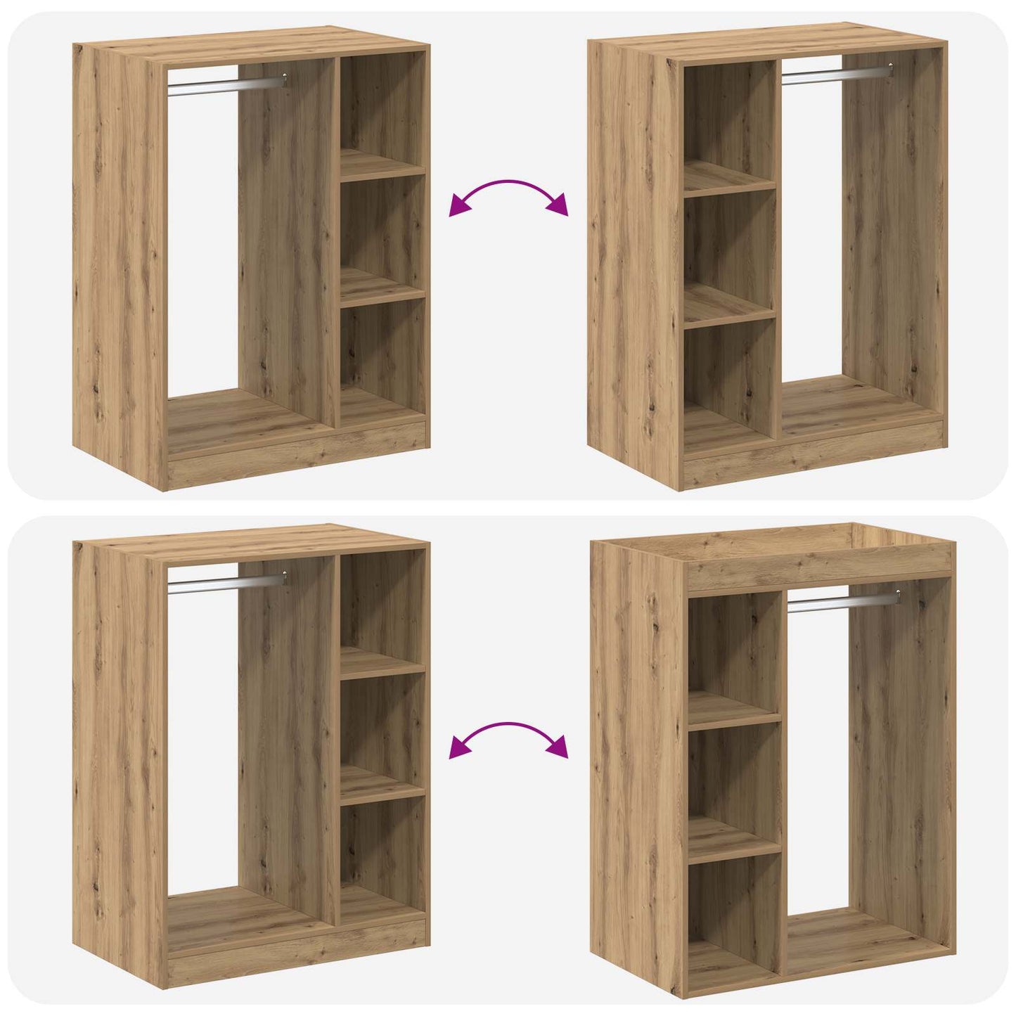 Wardrobe Artisan Oak 77 x 48 x 102 cm Engineered Wood