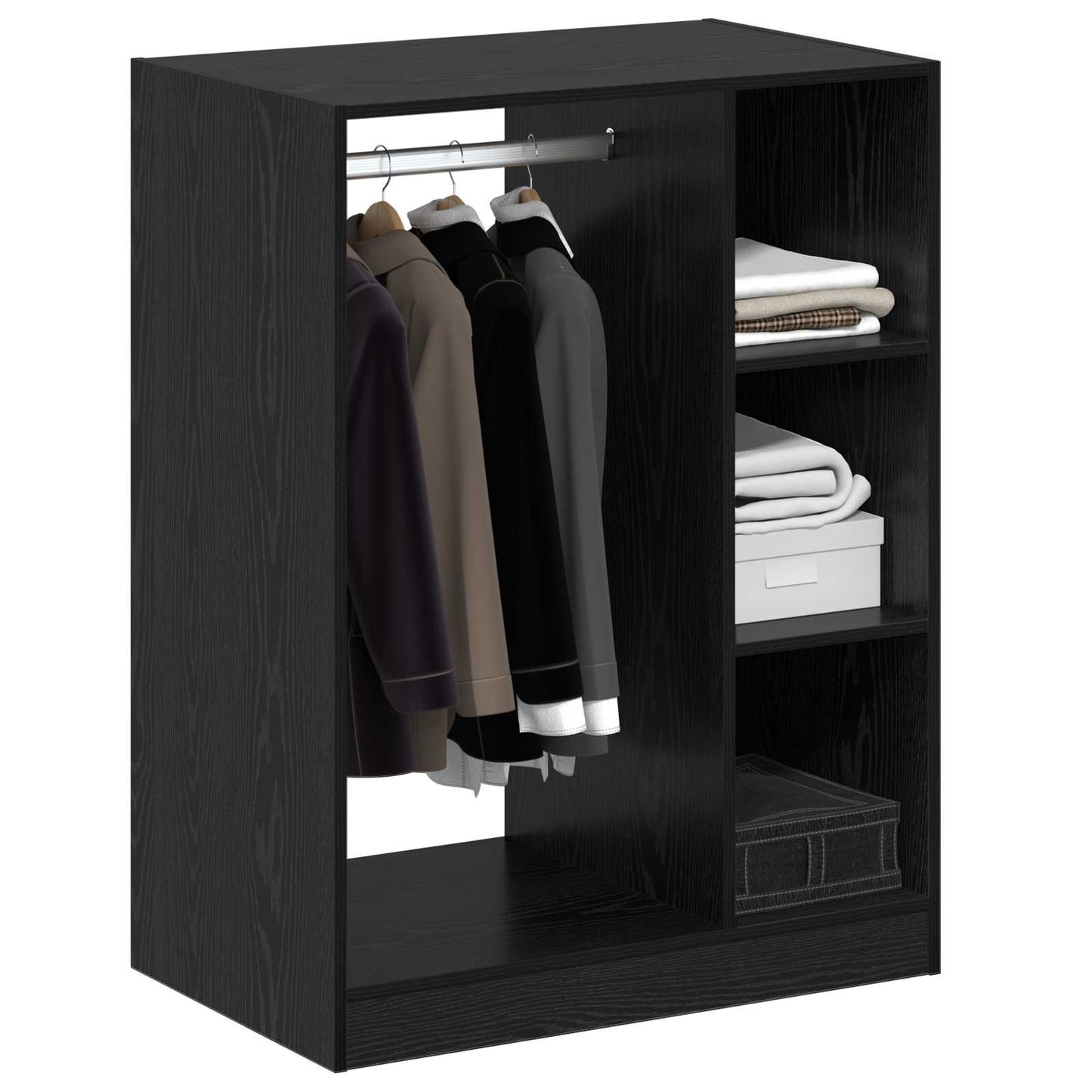 Wardrobe with Shelf with Storage Black Oak 77 x 48 x 102 cm