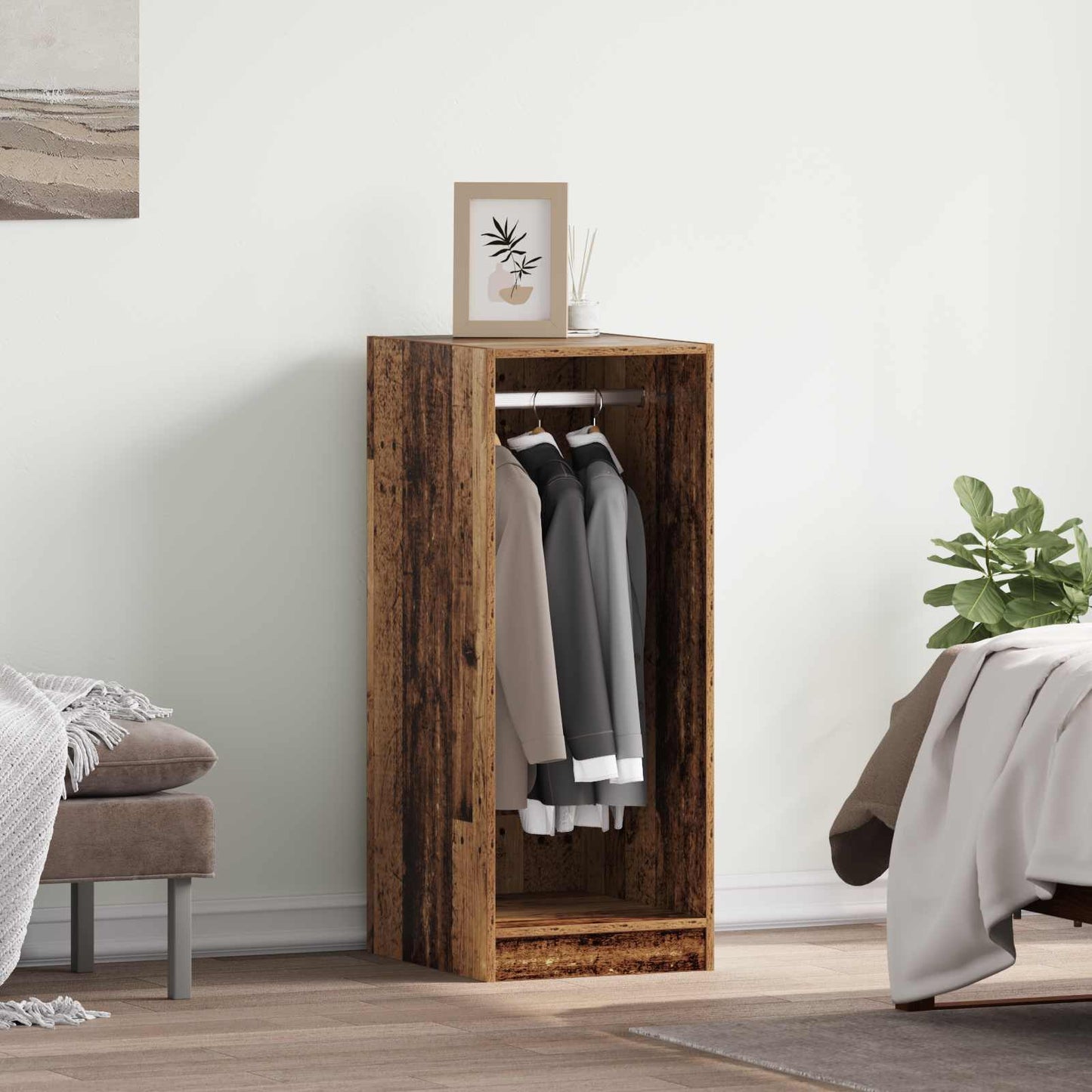 Wardrobe with Shelf with Storage Old Wood 41 x 48 x 102 cm