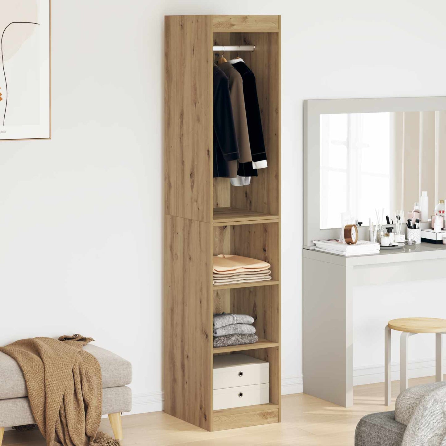 Wardrobe with Shelf with Storage Artisan Oak 41 x 48 x 102 cm