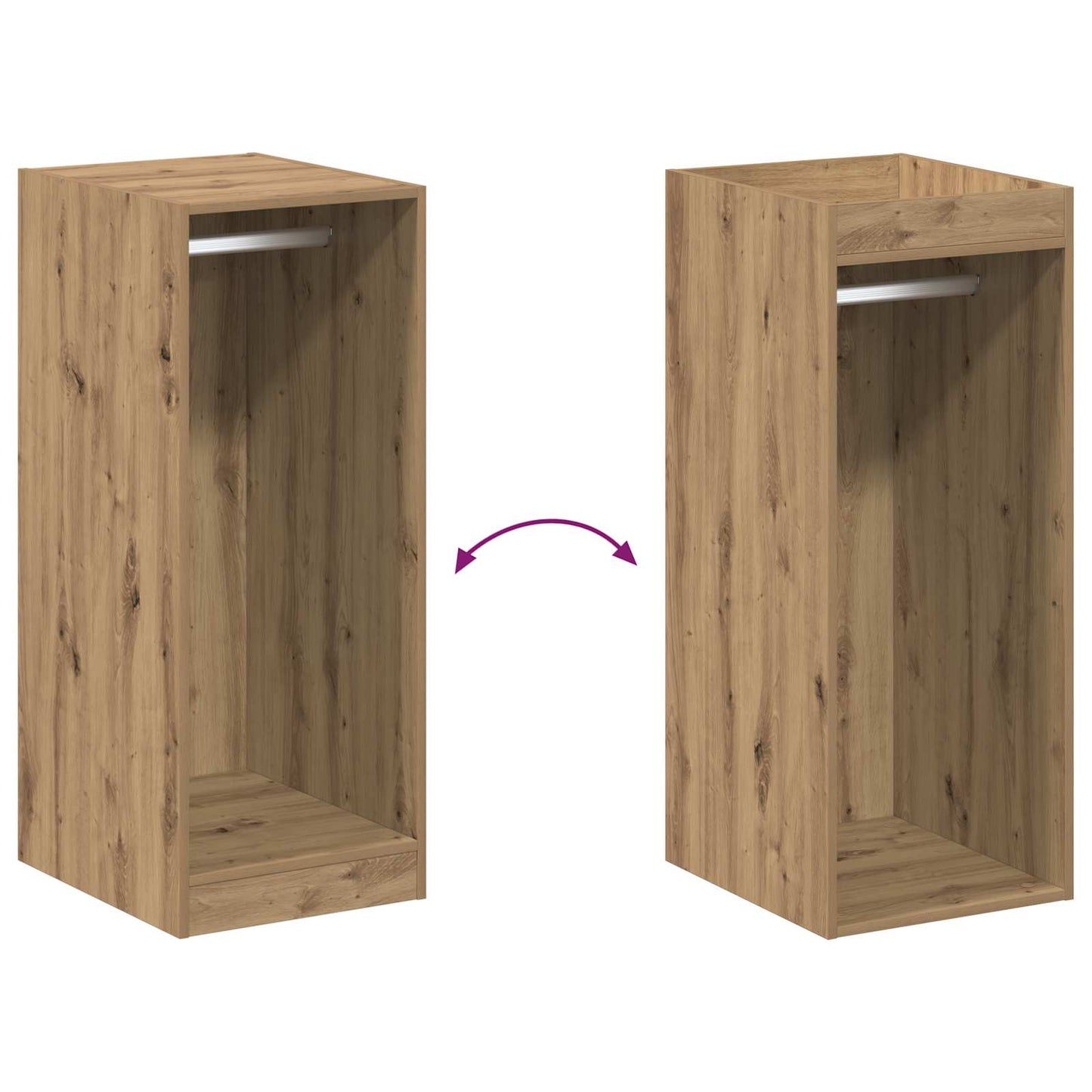 Wardrobe with Shelf with Storage Artisan Oak 41 x 48 x 102 cm