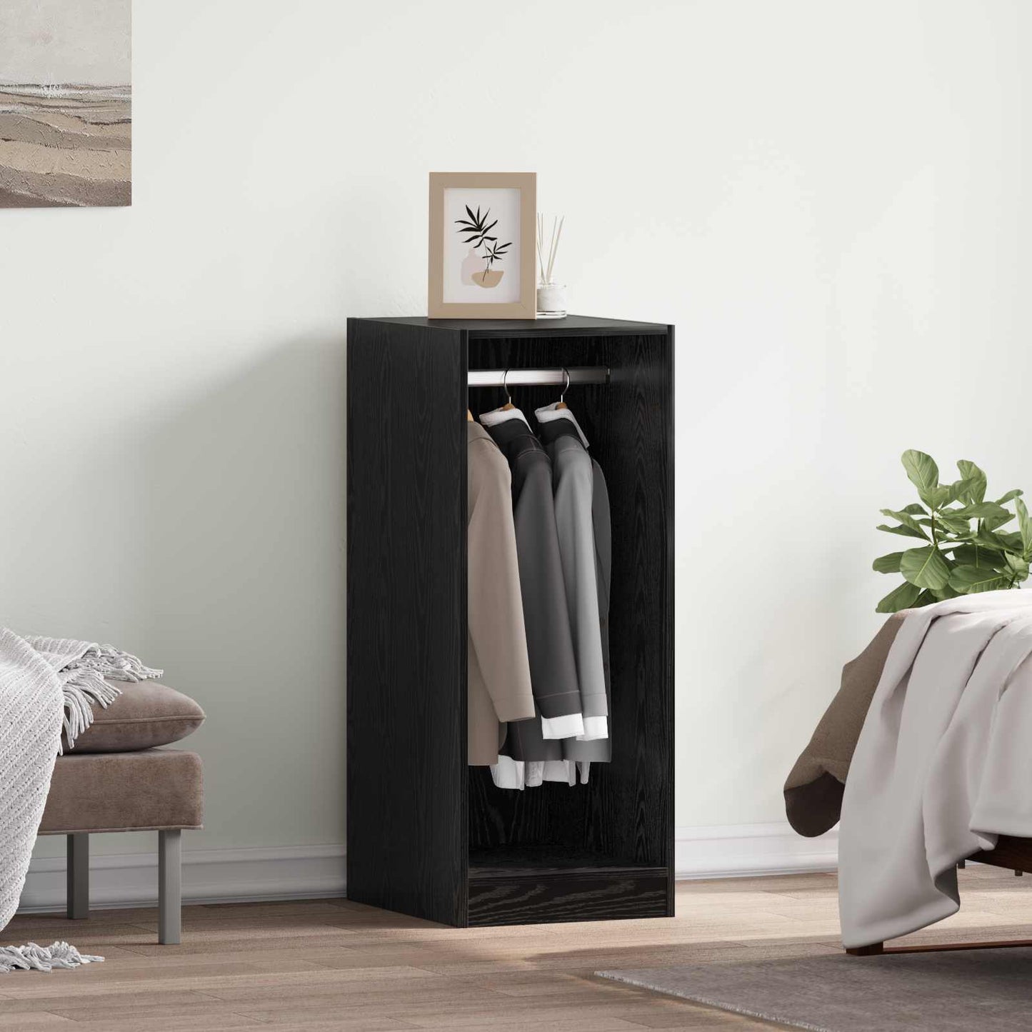 Wardrobe with Shelf with Storage Black Oak 41 x 48 x 102 cm