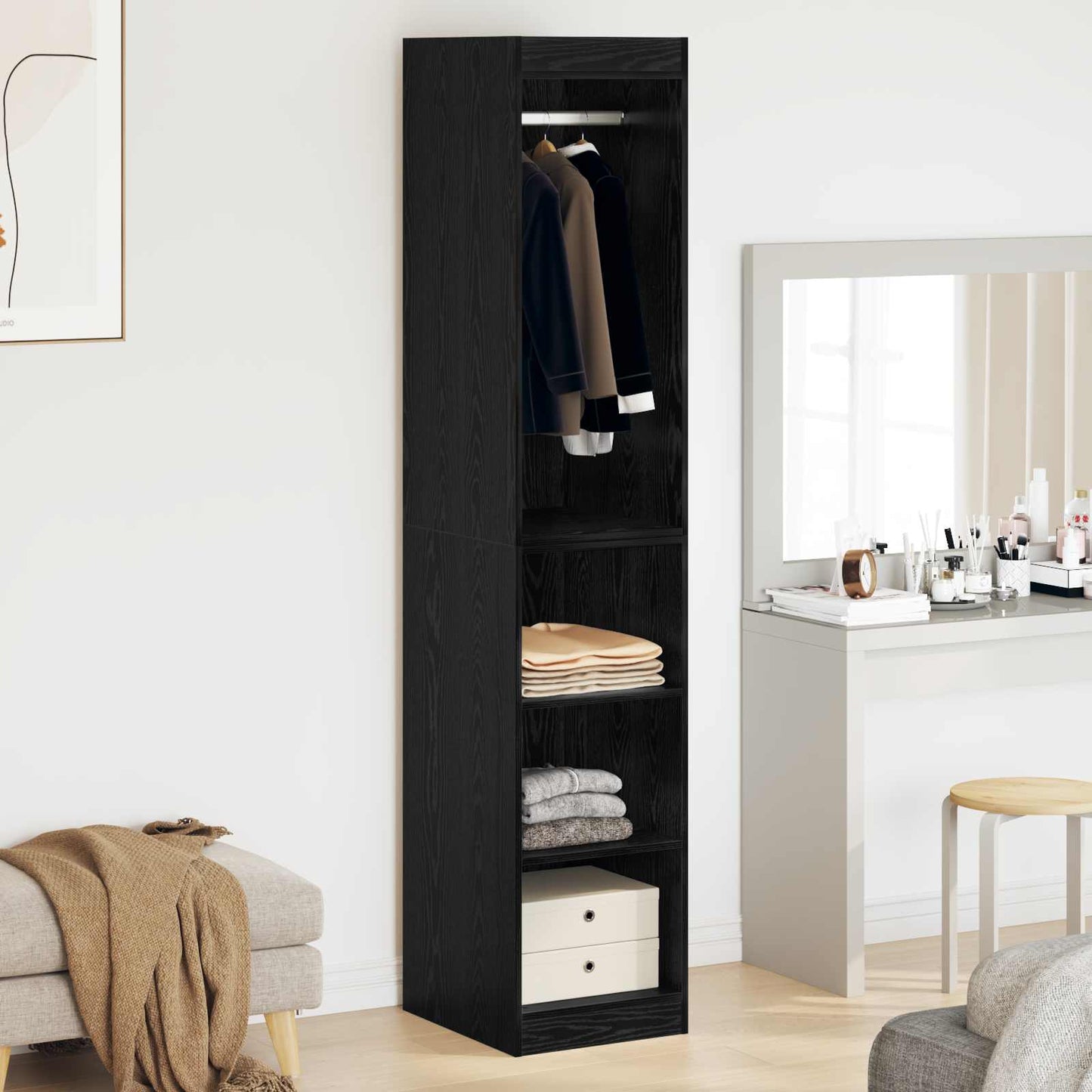 Wardrobe Black Oak 41 x 48 x 102 cm Engineered Wood