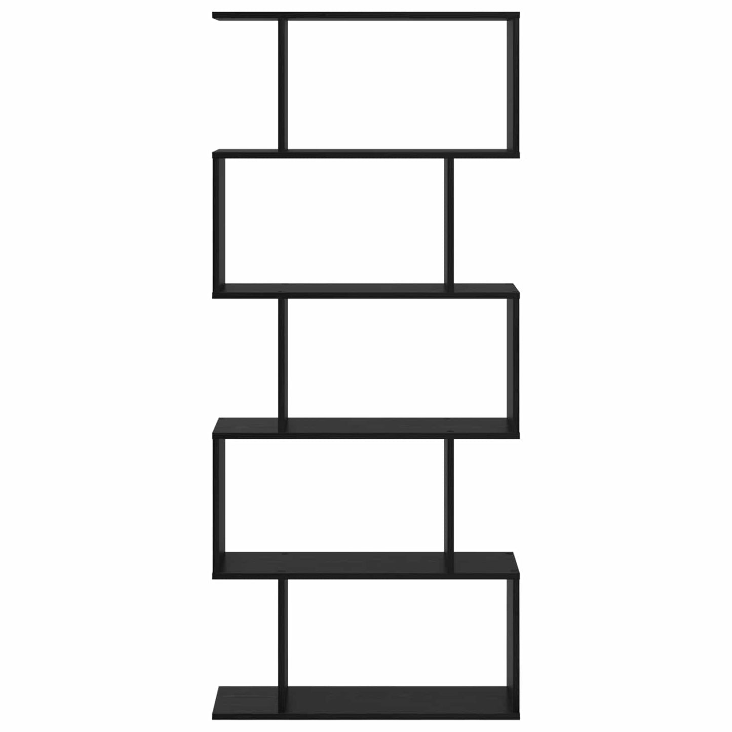 Book Cabinet 5-Tier 70 x 24 x 161 cm Engineered Wood Black Oak