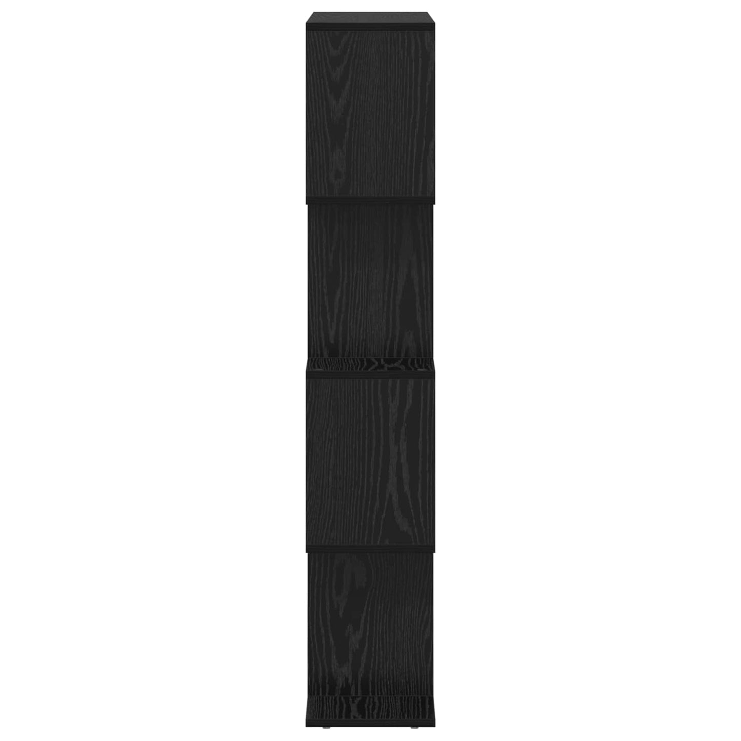 Book Cabinet 4-Tier 70 x 24 x 129 cm Engineered Wood Black Oak