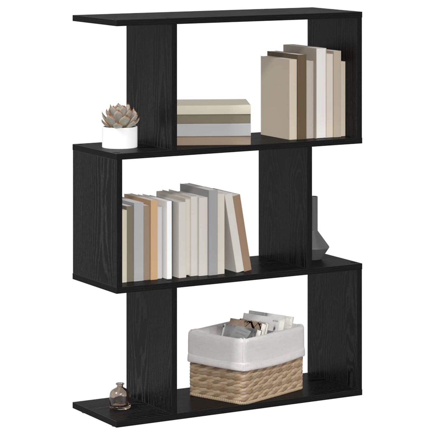 Book Cabinet Black Oak 70 x 24 x 97 cm Engineered Wood