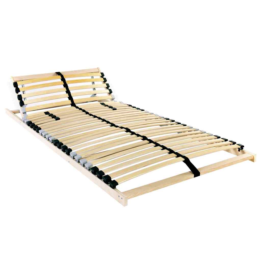 Slatted Bed Base Brown 140 x 190 cm Solid Beech Wood