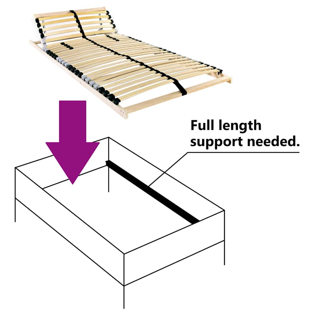 Slatted Bed Base Brown 140 x 190 cm Solid Beech Wood