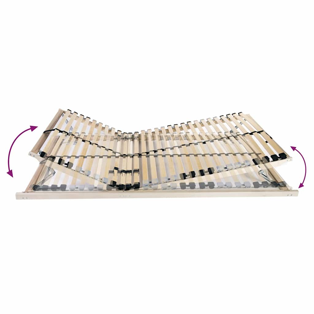 Slatted Bed Base Manual Brown 80 x 190 cm Solid Beech Wood