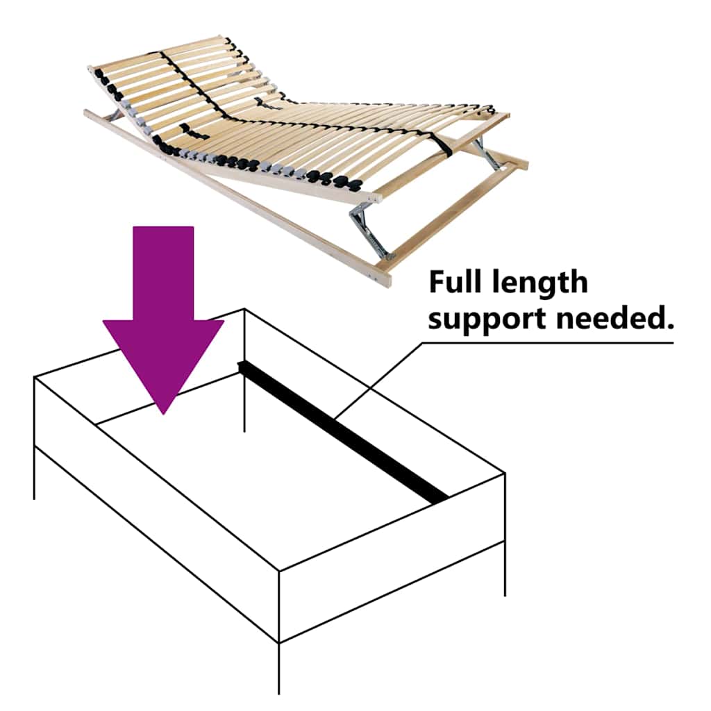 Slatted Bed Base Manual Brown 90 x 190 cm Solid Beech Wood