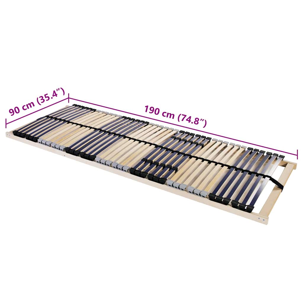 Slatted Bed Base Brown 90 x 190 cm Solid Beech Wood
