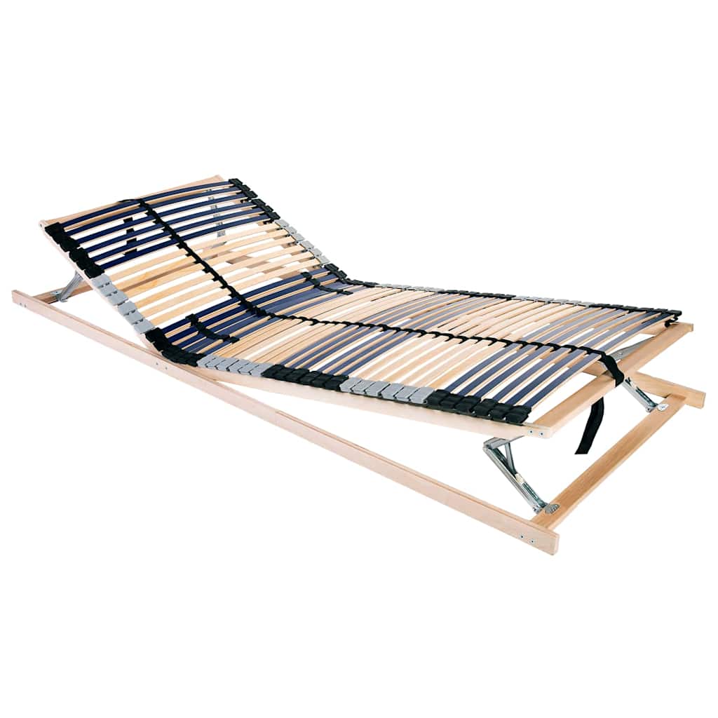 Slatted Bed Base Manual Brown 80 x 190 cm Solid Beech Wood
