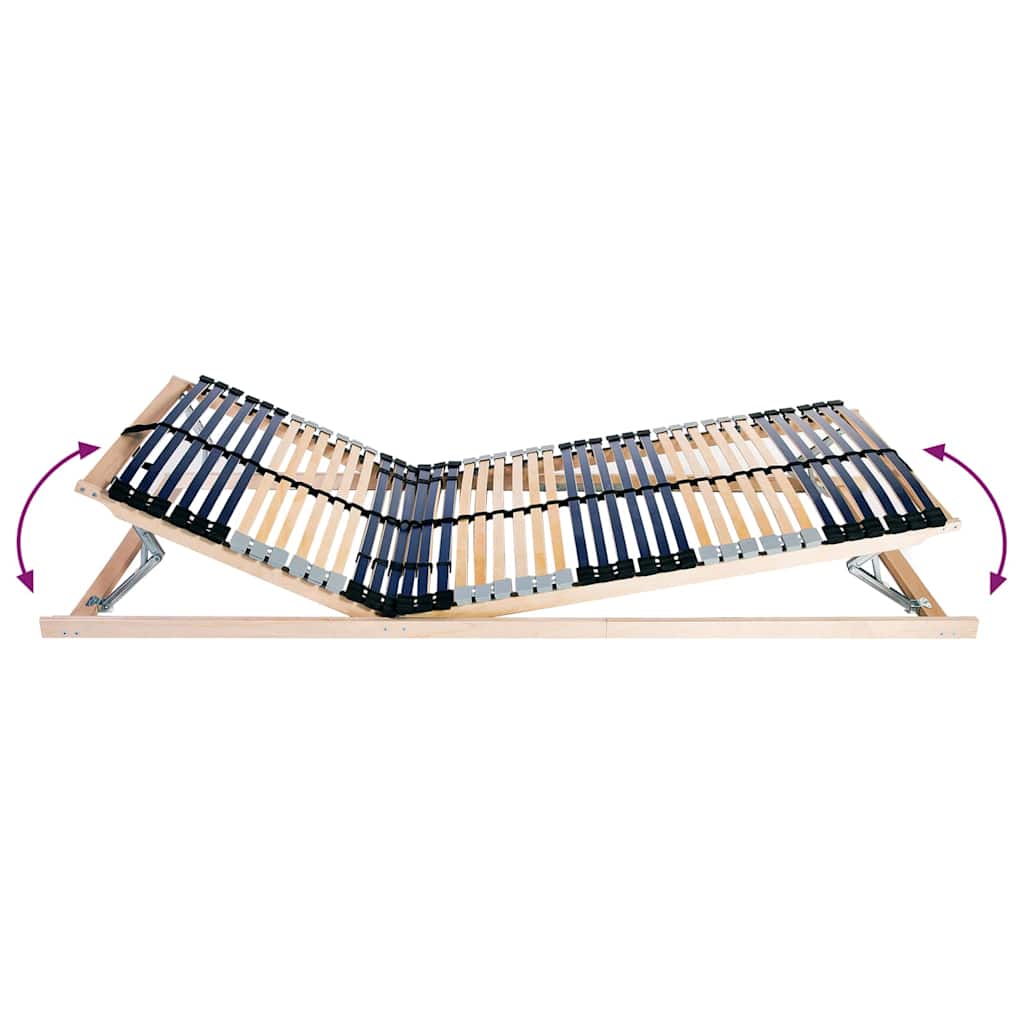 Slatted Bed Base Manual Brown 80 x 190 cm Solid Beech Wood
