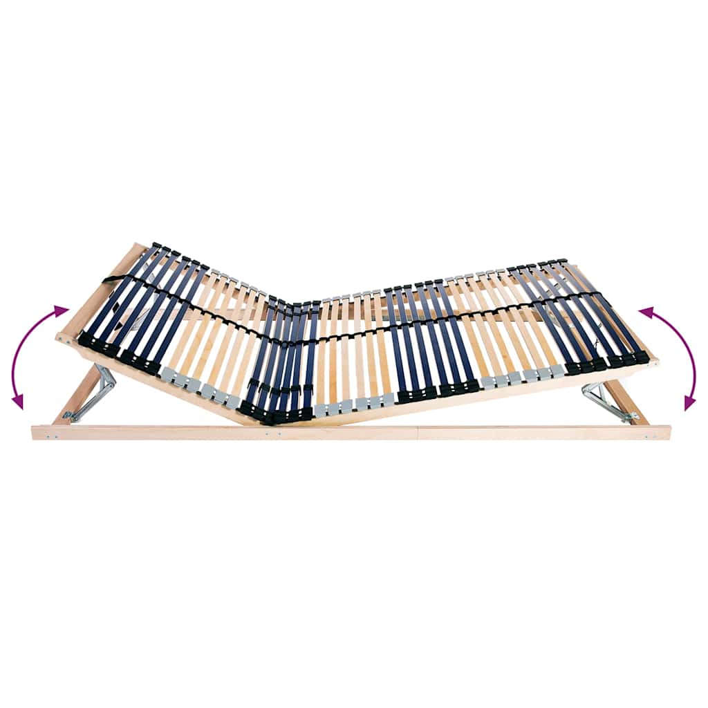 Slatted Bed Base Manual Brown 100 x 190 cm Solid Beech Wood