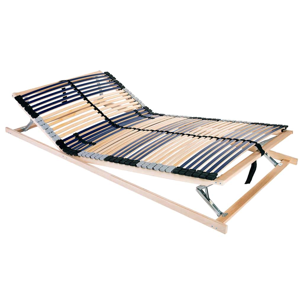 Slatted Bed Base Manual Brown 140 x 190 cm Solid Beech Wood