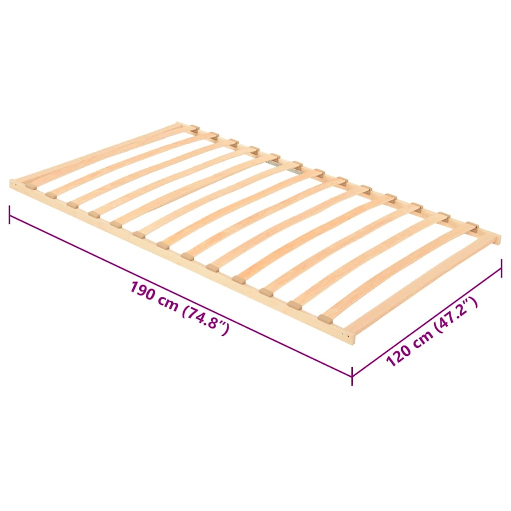 Slatted Bed Base Brown 120 x 190 cm Solid Beech Wood