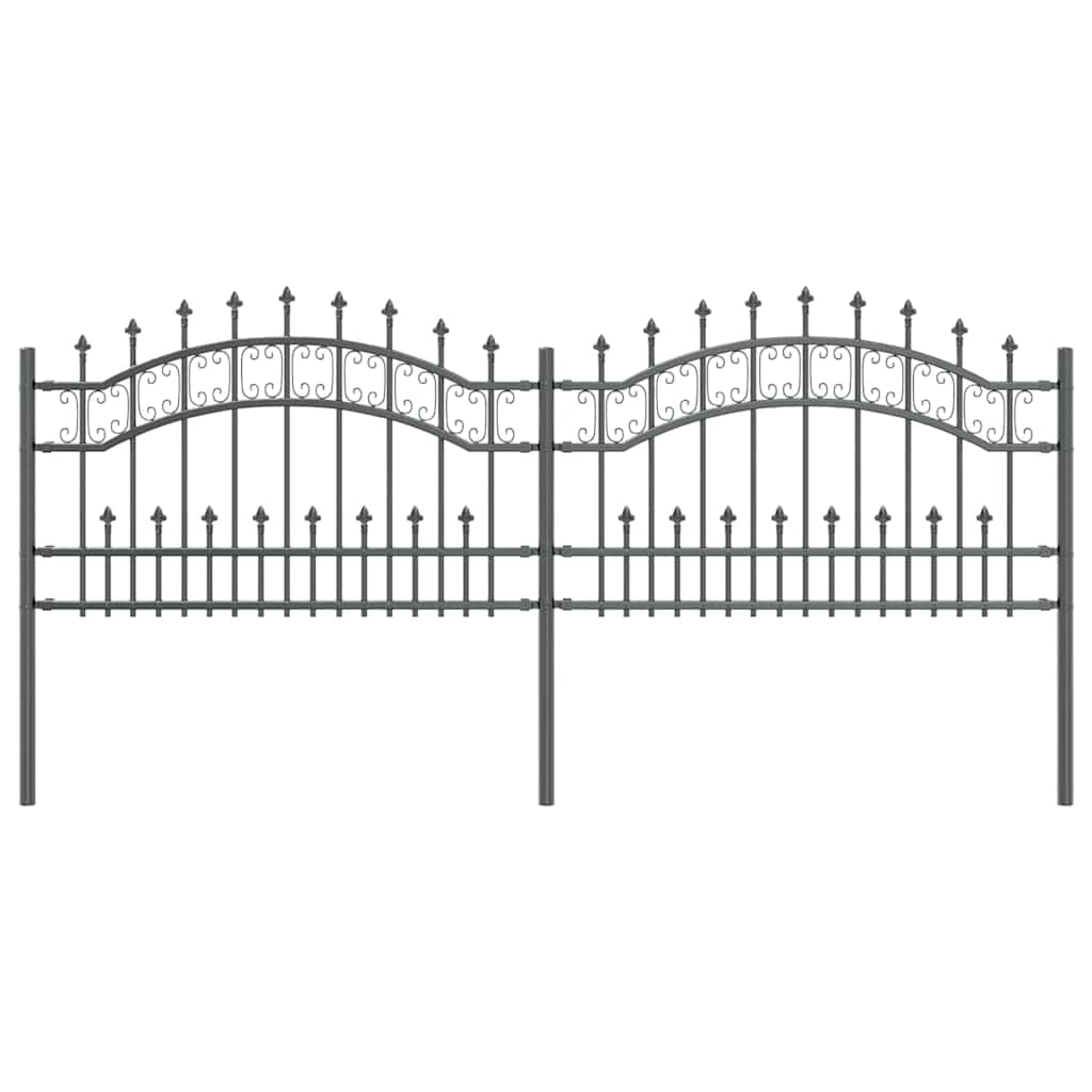 Garden Fence KAMPEN 240 x 118 cm Mesh Powder-coated steel Grey