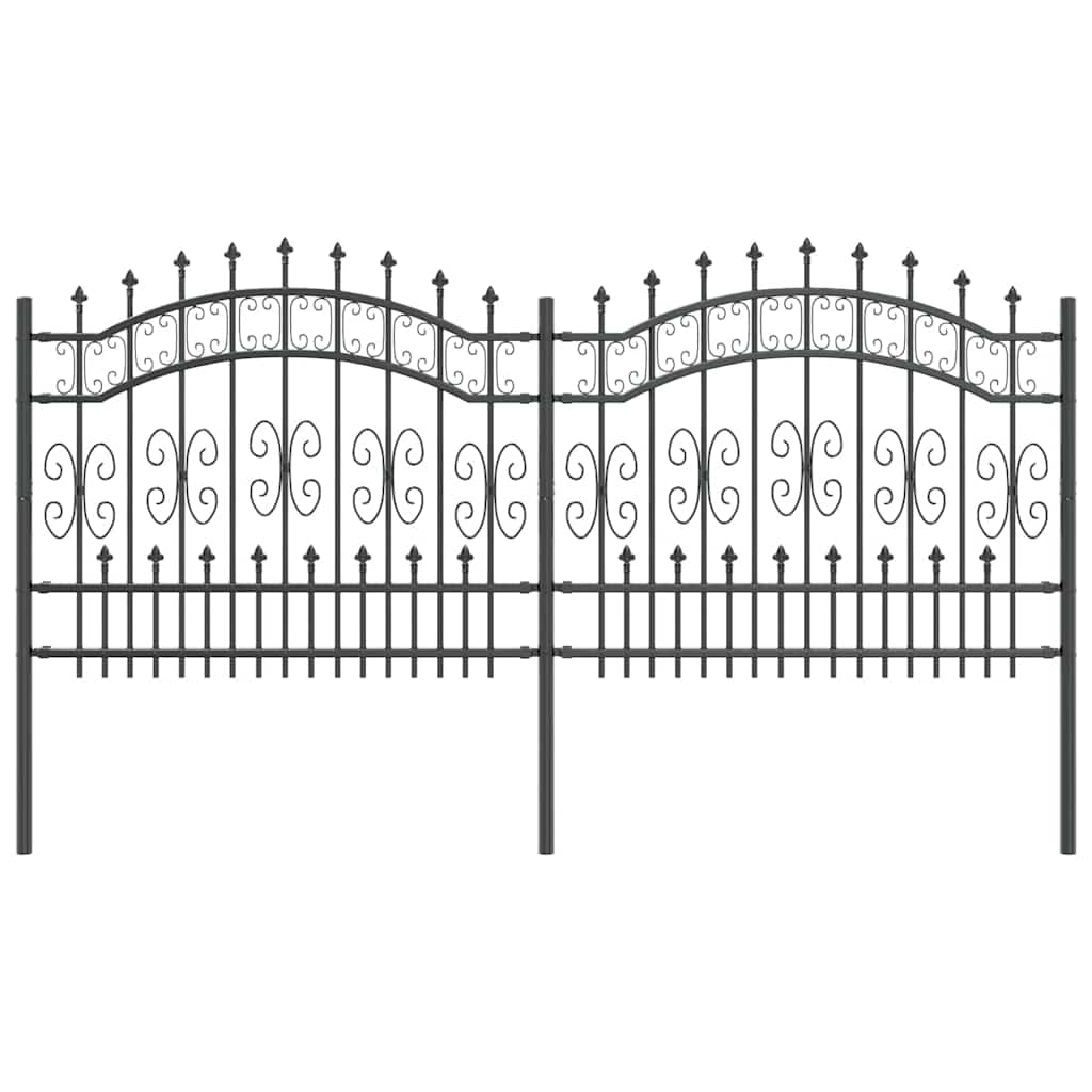 Garden Fence KAMPEN 240 x 140 cm Mesh Powder-coated steel Grey