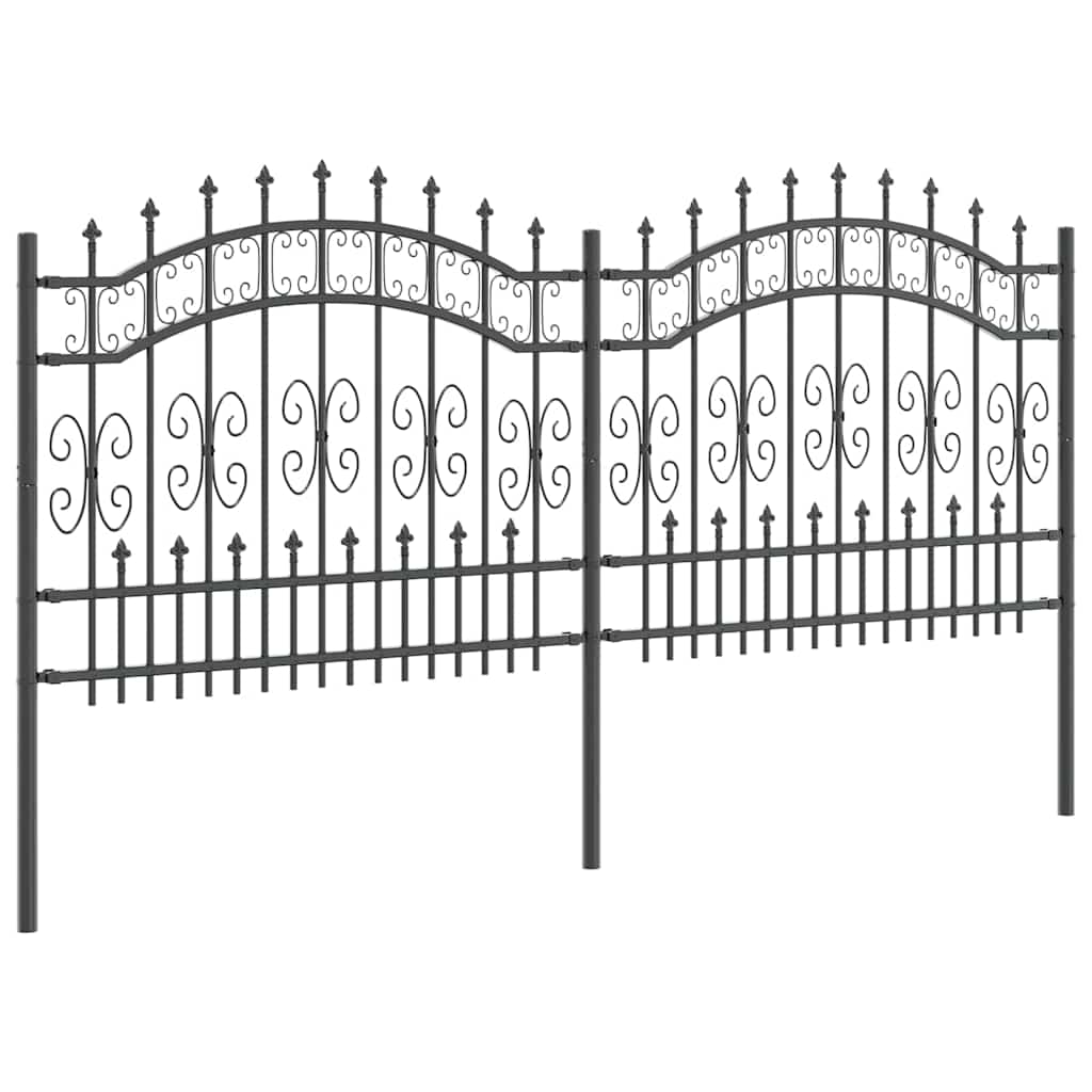 Garden Fence KAMPEN 240 x 140 cm Mesh Powder-coated steel Grey