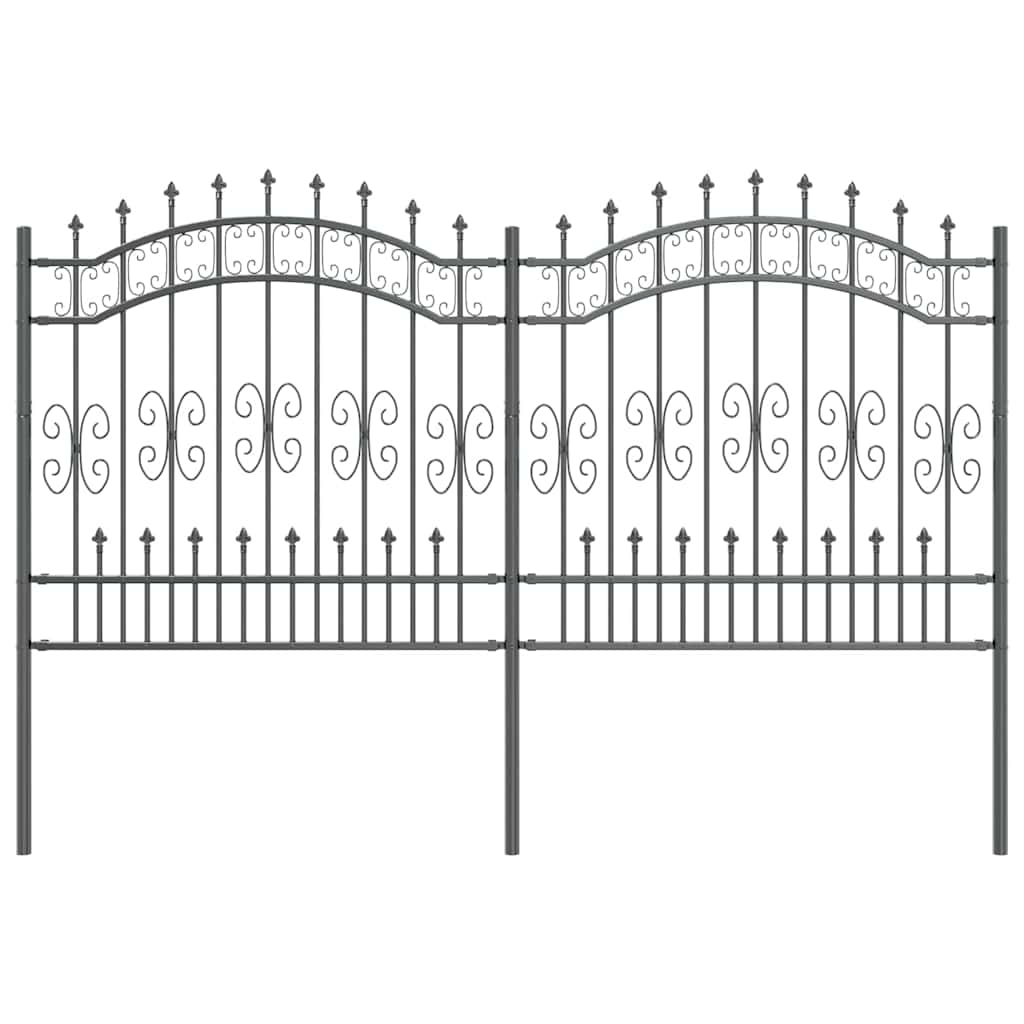 Garden Fence KAMPEN 240 x 166 cm Mesh Powder-coated steel Grey
