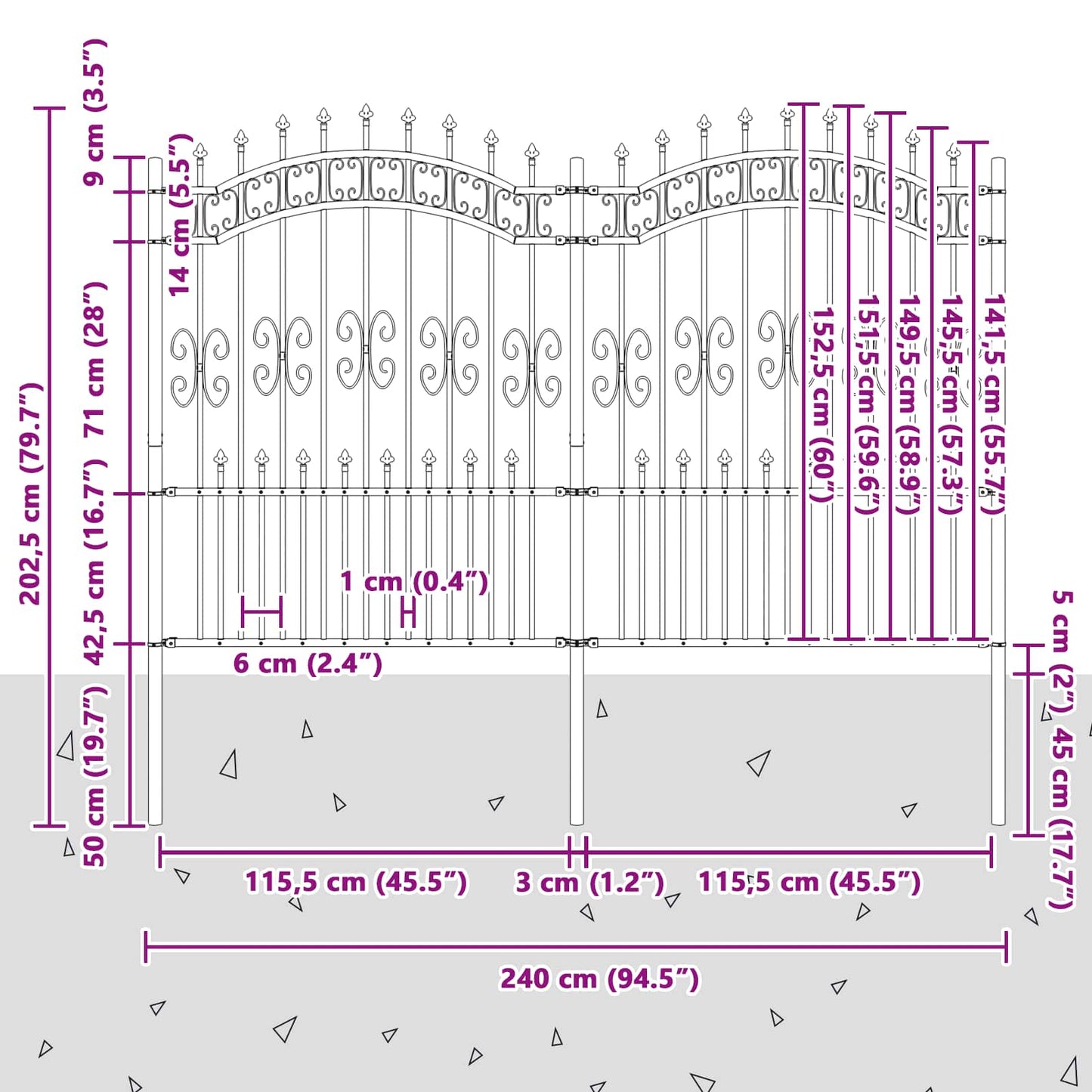 Garden Fence KAMPEN Grey