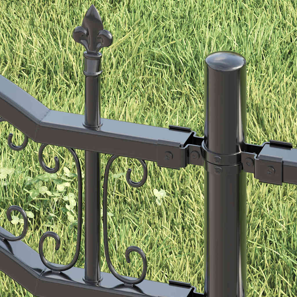 Garden Fence KAMPEN 240 x 228 cm Mesh Powder-coated steel Grey