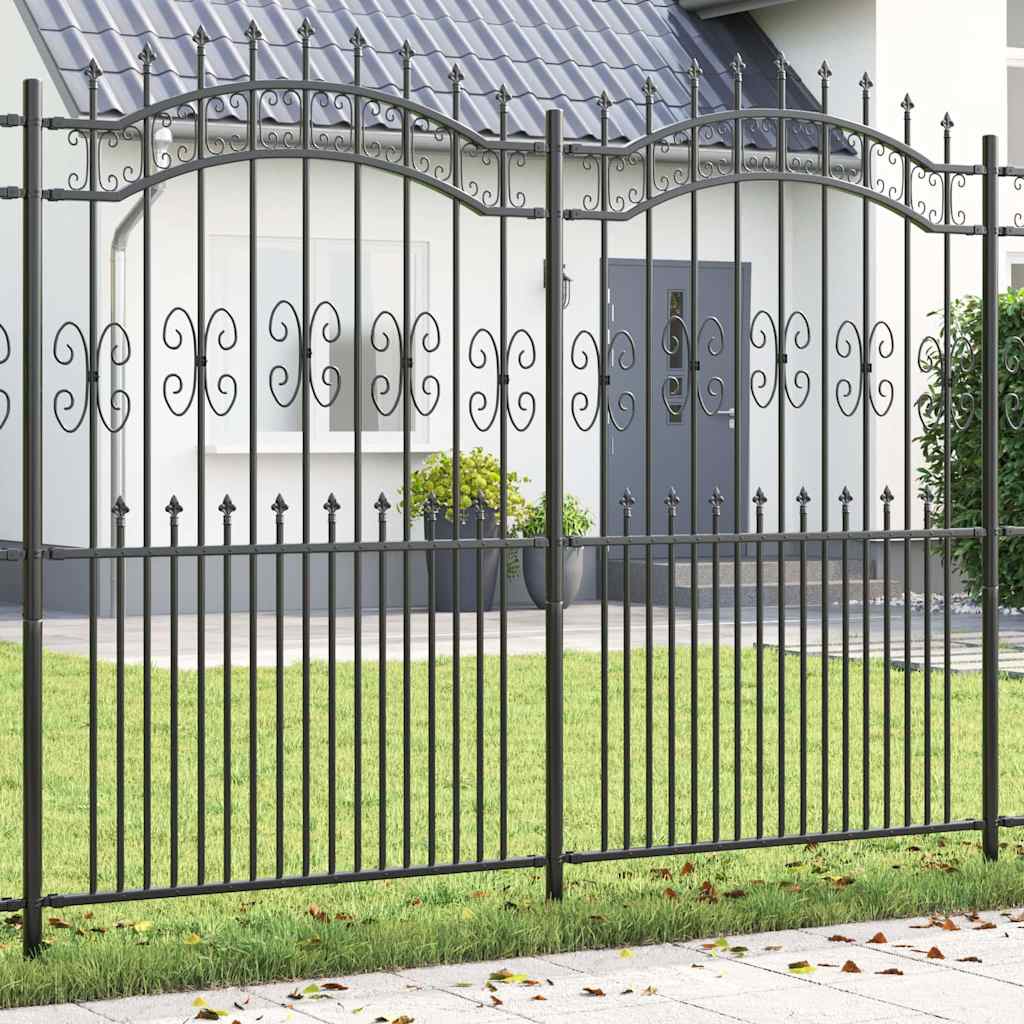 Garden Fence KAMPEN 240 x 228 cm Mesh Powder-coated steel Grey