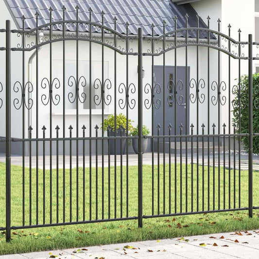 Garden Fence KAMPEN 240 x 228 cm Mesh Powder-coated steel Grey