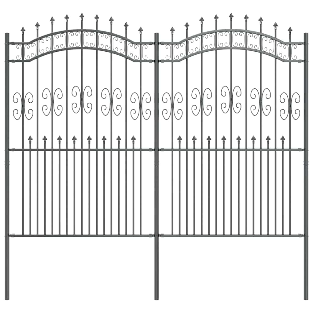 Garden Fence KAMPEN 240 x 228 cm Mesh Powder-coated steel Grey