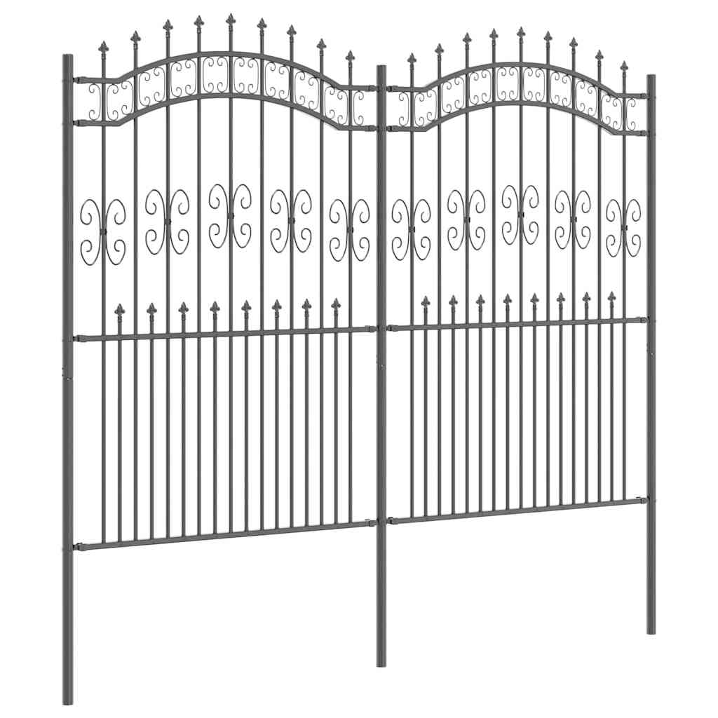 Garden Fence KAMPEN 240 x 228 cm Mesh Powder-coated steel Grey