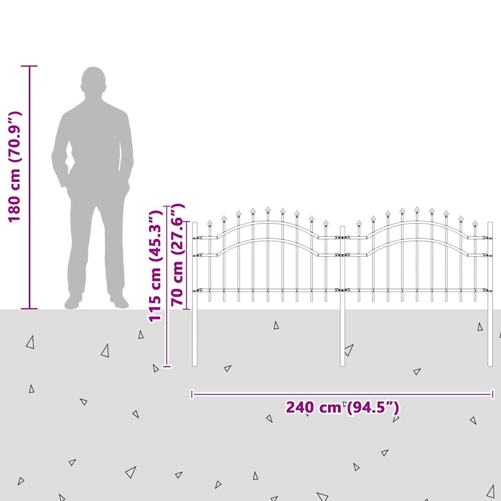 Garden Fence Woerden White 240 x 115 cm Powder-coated steel
