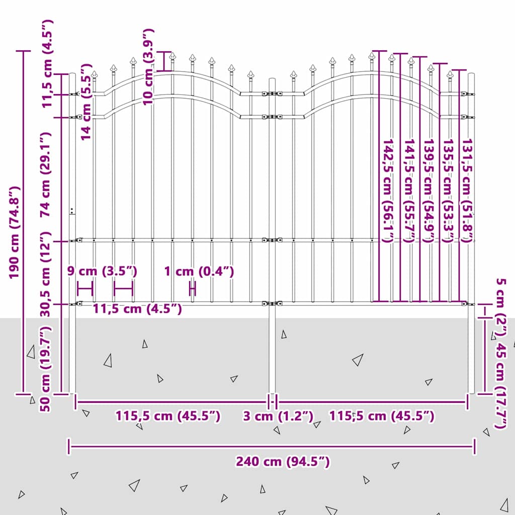 Garden Fence Woerden White 240 x 190 cm Powder-coated steel