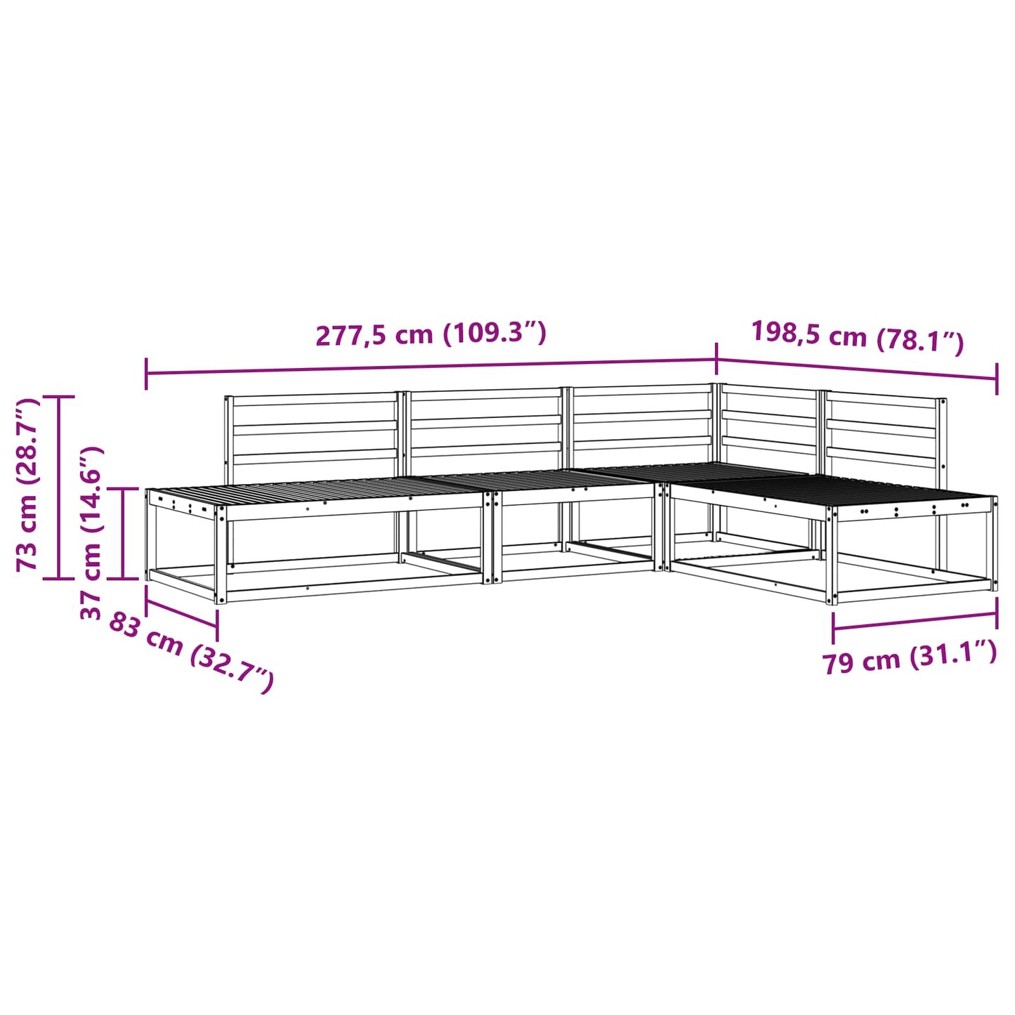 Outdoor Sofa Set 4 Piece