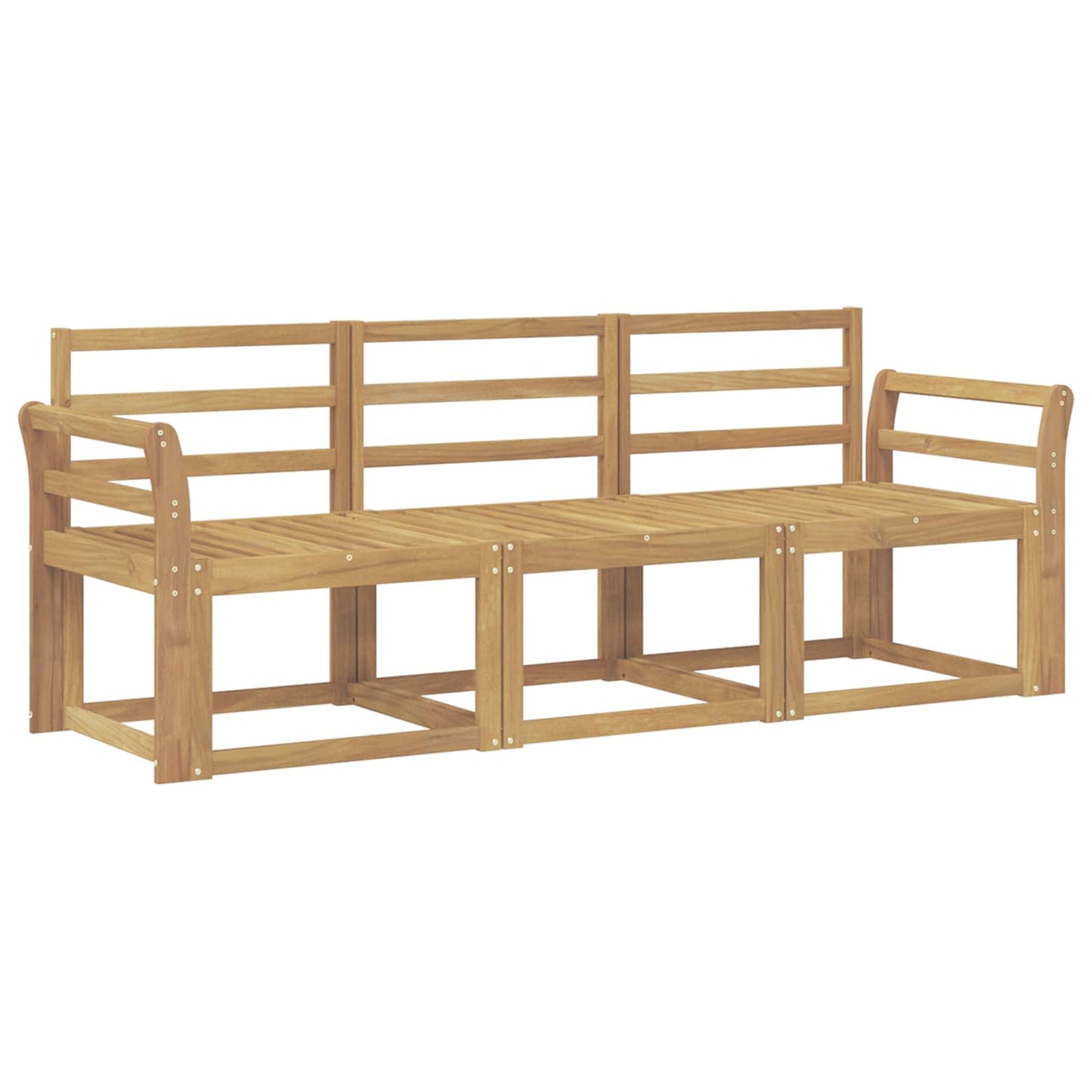 Outdoor Sofa Set 3 pcs White 194 x 63 x 73 cm Solid Acacia Wood
