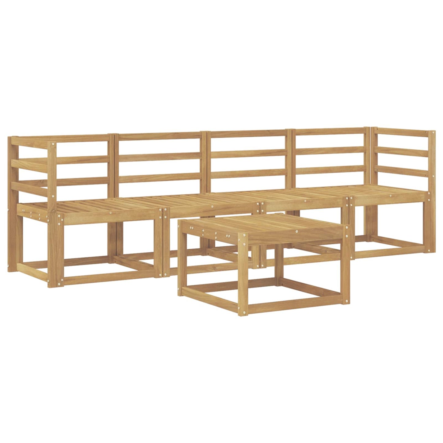 Outdoor Sofa Set 5 pcs White 59 x 59 x 37 cm Solid Acacia Wood