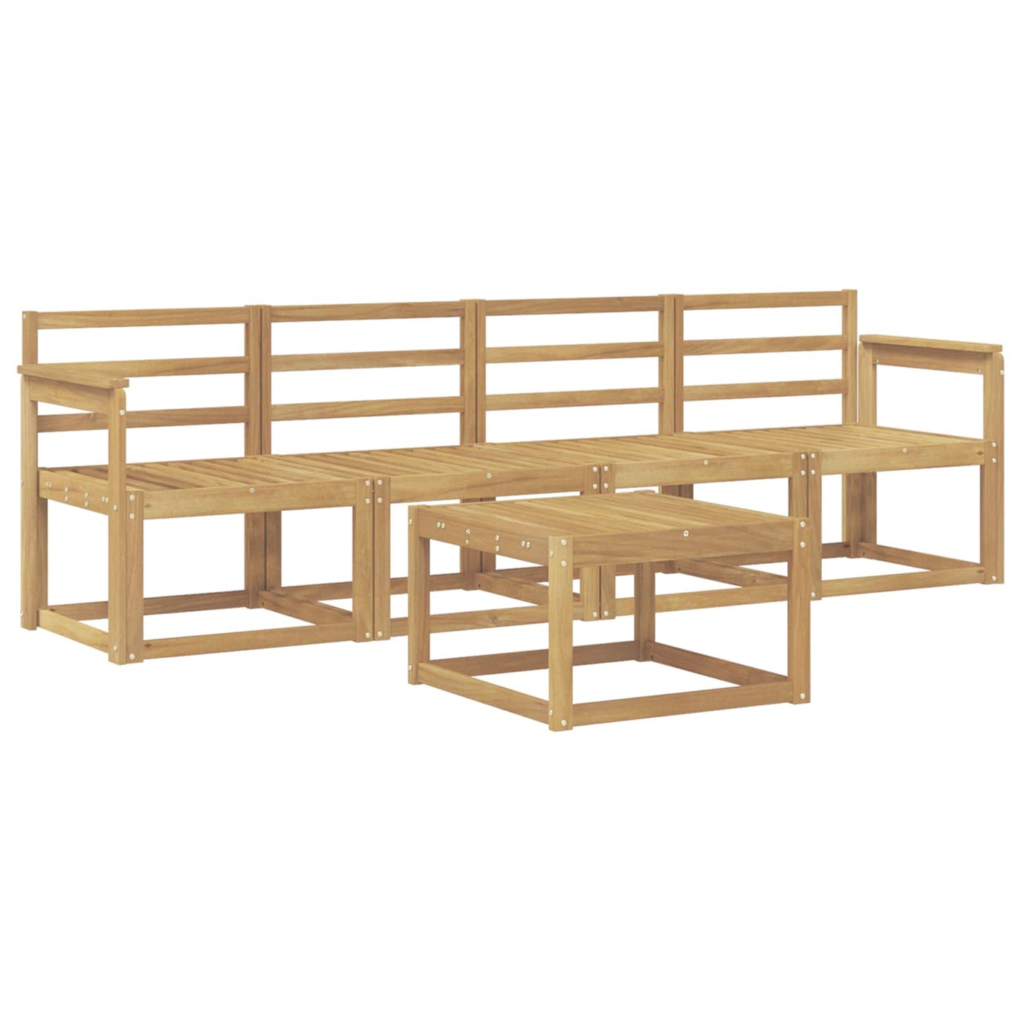 Outdoor Sofa Set 5 pcs White Solid Acacia Wood