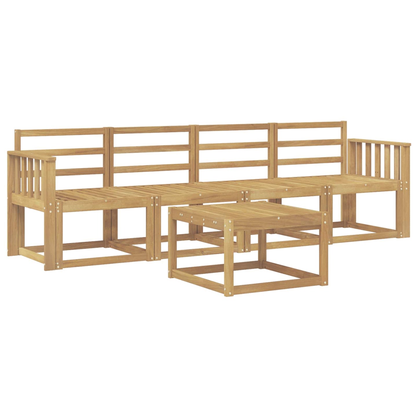 Outdoor Sofa Set 5 pcs White Solid Acacia Wood