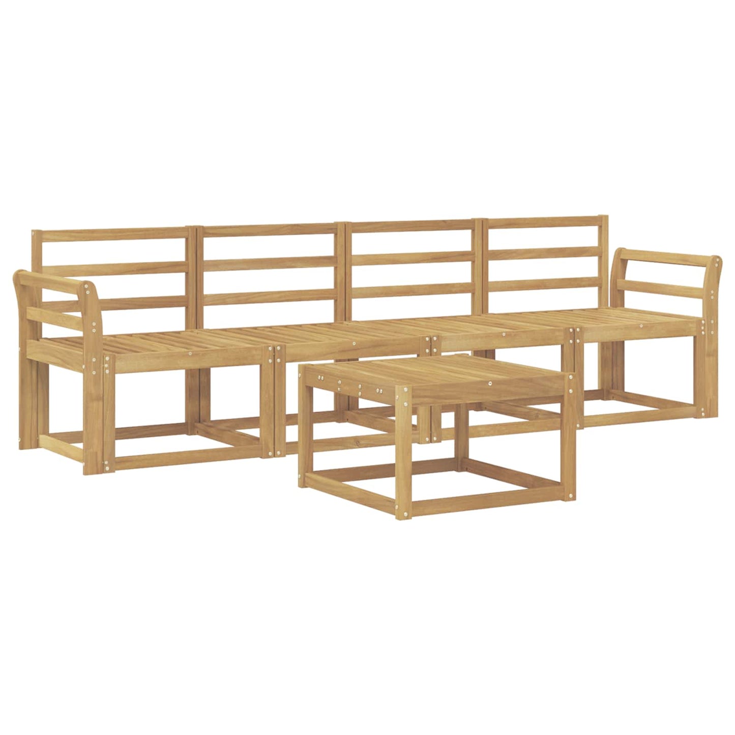 Outdoor Sofa Set 5 pcs White 59 x 59 x 37 cm Solid Acacia Wood